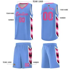 Light Blue Mosaic Gradient Fashion Basketball Jersey Uniform 5