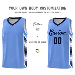 Light Blue Mosaic Gradient Fashion Basketball Jersey Uniform 3