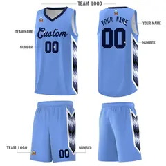 Light Blue Mosaic Gradient Fashion Basketball Jersey Uniform 5