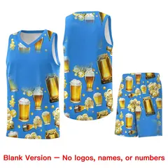 Light Blue National Beer Day Beer Bubble Basketball Jersey 7
