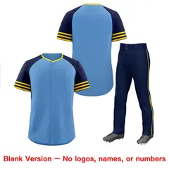 Light Blue Navy Baseball Jersey and Pants Package 3