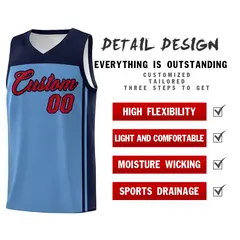 Light Blue Navy Classic Sets Basketball Uniform Jersey 2