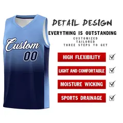 Light Blue Navy Gradient Fashion Basketball Jersey 2