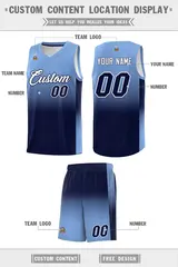 Light Blue Navy Gradient Fashion Basketball Jersey 5