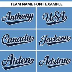 Light Blue Navy Gradient Star Pattern Baseball Jersey 3