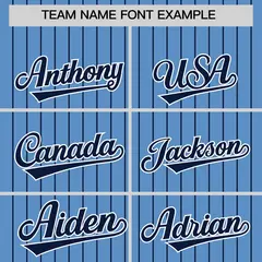 Light Blue Navy Pinstripe Two-Tone Authentic Baseball Jersey 3