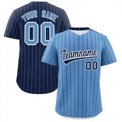 Light Blue Navy Pinstripe Two-Tone Authentic Baseball Jersey 1