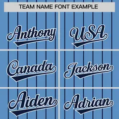 Light Blue Navy Pinstripe Two-Tone Authentic Baseball Jersey 3
