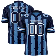 Light Blue Navy Razr Stripe Graffiti Flag Football Jersey 1