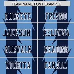 Light Blue Navy Razr Stripe Graffiti Flag Football Jersey 3