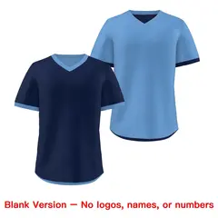 Light Blue Navy Reversible Pullover Baseball Jersey 9