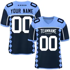Light Blue Navy Side Blocks Raglan Authentic Football Jersey 1