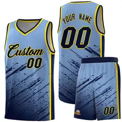 Light Blue Navy Splash Basketball Uniforms for Training