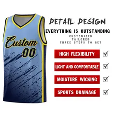 Light Blue Navy Splash Basketball Uniforms for Training 2