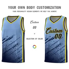 Light Blue Navy Splash Basketball Uniforms for Training 3
