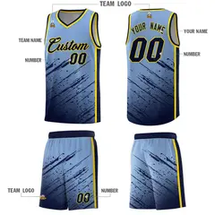 Light Blue Navy Splash Basketball Uniforms for Training 5