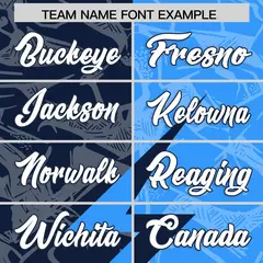 Light Blue Navy Split Lightning Pattern Football Jersey 3