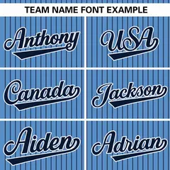 Light Blue Navy Stripe Authentic Pullover Baseball Jersey 3