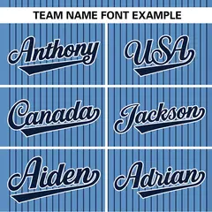 Light Blue Navy Stripe Two-Button Softball Jersey 4