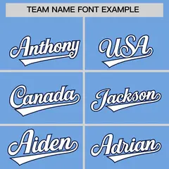 Light Blue Navy Thick Stripes Star Pattern Baseball Jersey 3