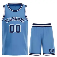 Light Blue Navy-White Bull Classic Sets Basketball Jersey