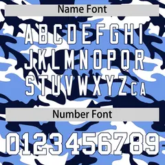 Light Blue Navy White Camo Gradient Fashion Baseball Jersey 4