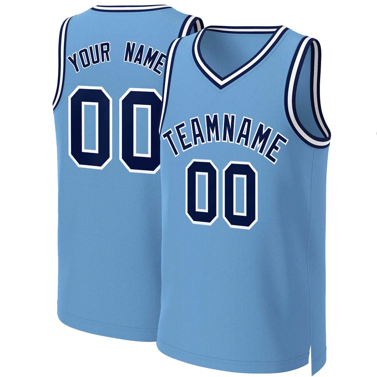 Light Blue Navy-White Classic Basketball Jersey
