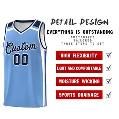 Light Blue Navy White Color Charge Series Basketball Jersey 2