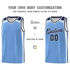 Light Blue Navy White Color Charge Series Basketball Jersey 3