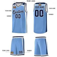 Light Blue Navy White Color Charge Series Basketball Jersey 5