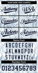 Light Blue Navy-White Graffiti Palm Leaf Baseball Jersey 3
