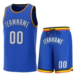Light Blue Navy-Yellow Classic Sets Basketball Jersey 1