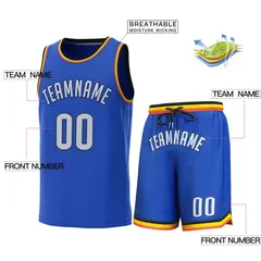 Light Blue Navy-Yellow Classic Sets Basketball Jersey 2