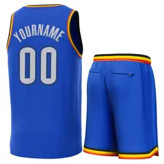Light Blue Navy-Yellow Classic Sets Basketball Jersey 3