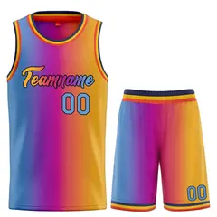 Light Blue Orange-Black Gradient Heal Basketball Jersey