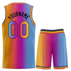 Light Blue Orange-Black Gradient Heal Basketball Jersey 2