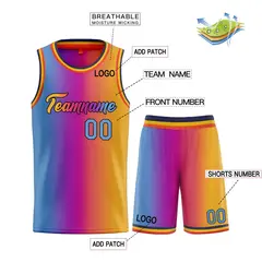 Light Blue Orange-Black Gradient Heal Basketball Jersey 3