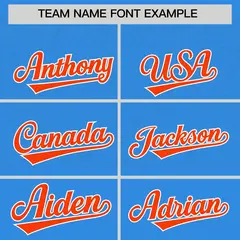 Light Blue Orange Floral Gradient Full Button Baseball Jersey 3