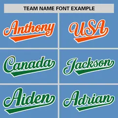 Light Blue Orange-Kelly Green Gradient Side Baseball Jersey 3