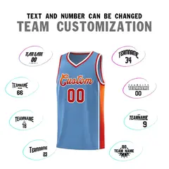 Light Blue Orange-Red Gradient Basketball Jersey 4