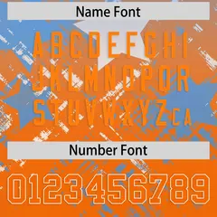 Light Blue Orange Star Gradient Flag Football Jersey 4