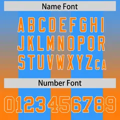 Light Blue Orange Vertical Gradient Stripe Football Jersey 4