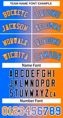 Women's Light Blue Orange-White Gradient Baseball Jersey 5
