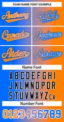 Women's Light Blue Orange-White Gradient Baseball Jersey 5