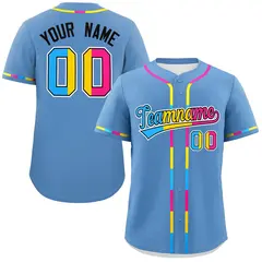 Light Blue Pansexuality Pride Month Baseball Jersey 1