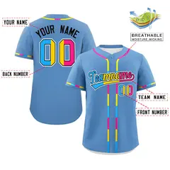 Light Blue Pansexuality Pride Month Baseball Jersey 2