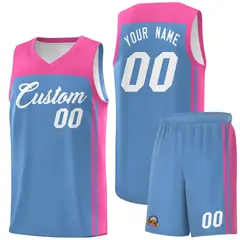 Light Blue Pink Classic Sets Basketball Jersey 1