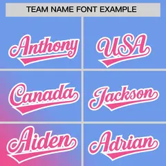 Light Blue Pink Diagonal Stripe Gradient Baseball Jersey 3