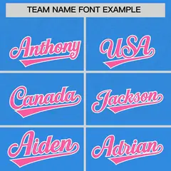 Light Blue Pink Floral Gradient Full Button Baseball Jersey 3