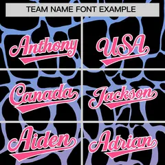 Light Blue Pink Giraffe Graffiti Pattern Baseball Jersey 3